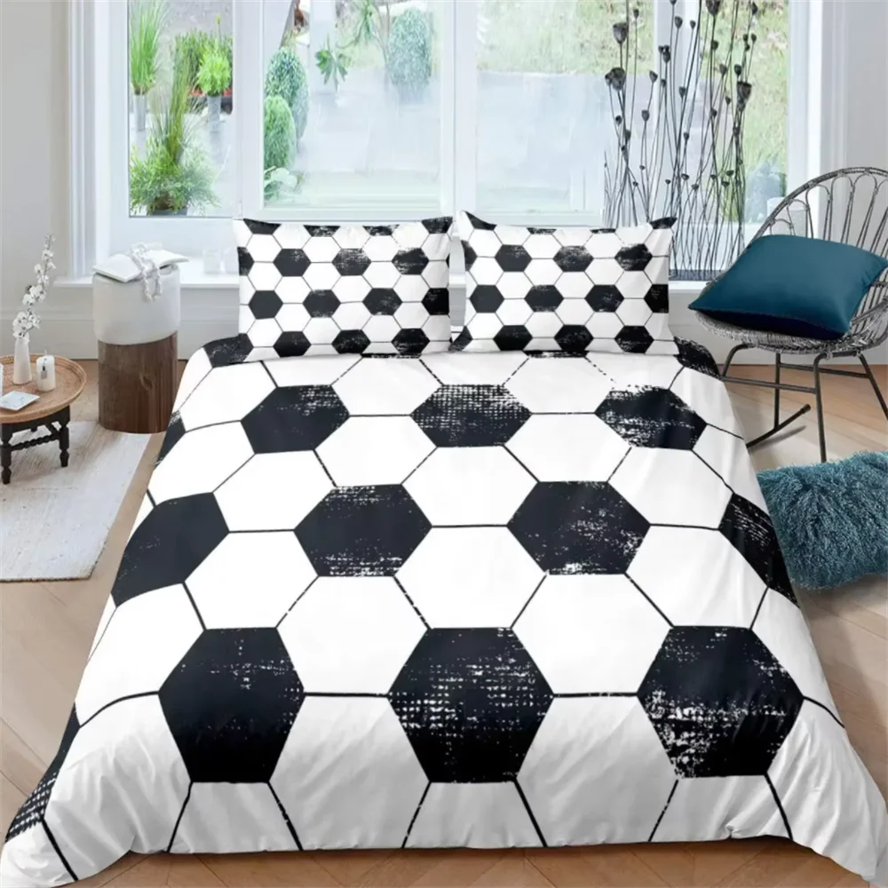 Red Glowing Polygonal Grid Pattern Bedding Set, 135×200 Duvet Cover Set With Pillowcase, 260×220 Quilt Cover Black Blanket Cover