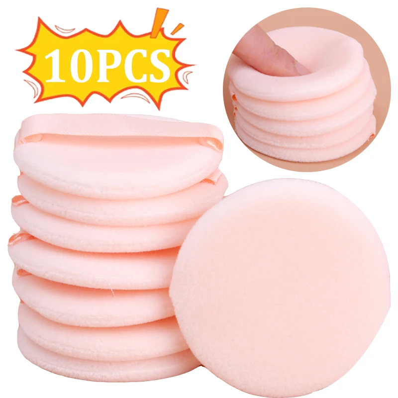 5/10Pcs Round Powder Puff Professional Foundation Puff Portable Soft Velvet Concealer Cosmetics Puff Makeup Sponge Beauty Tools