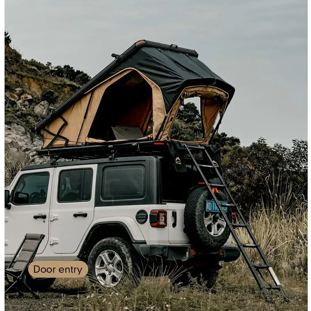 

Aluminum Hard Top Pop-Up Shelter With Anti-Condensation Mat & UV-Blocked Canvas Car Roof Tent