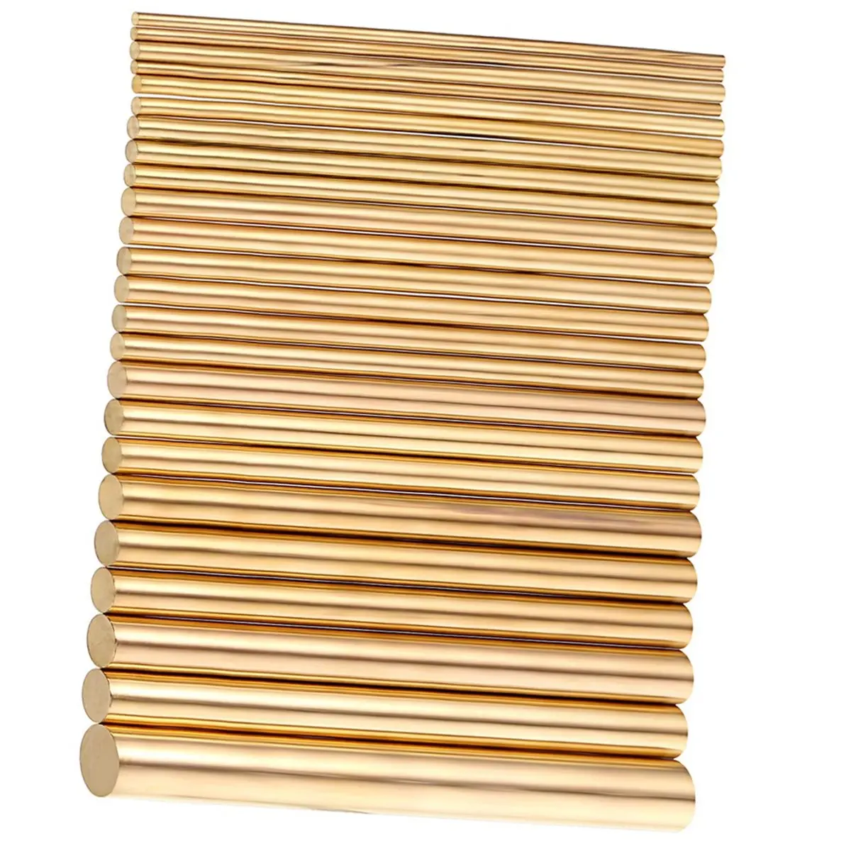 24 Pcs Brass Rods Assorted Diameter 1.5-8 mm, 100 mm Length for DIY Craft Model