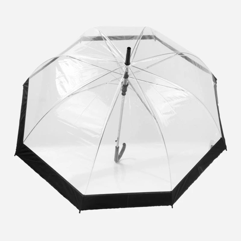 Transparent Long-handle Rain Umbrella Light Women Kids Female Umbrellas