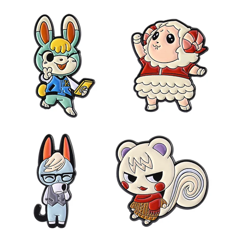 Cartoon Fun Cute Animal Rabbit Sheep Brooch Fun Metal Badge Men's and Women's Accessories Backpack Gift Medal Badges on Backpack