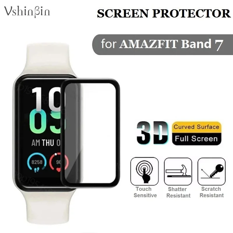 100PCS 3D Soft Screen Protector for Amazfit Band 7 Smart Watch Full Cover HD Clear Scratch-Proof Protective Film