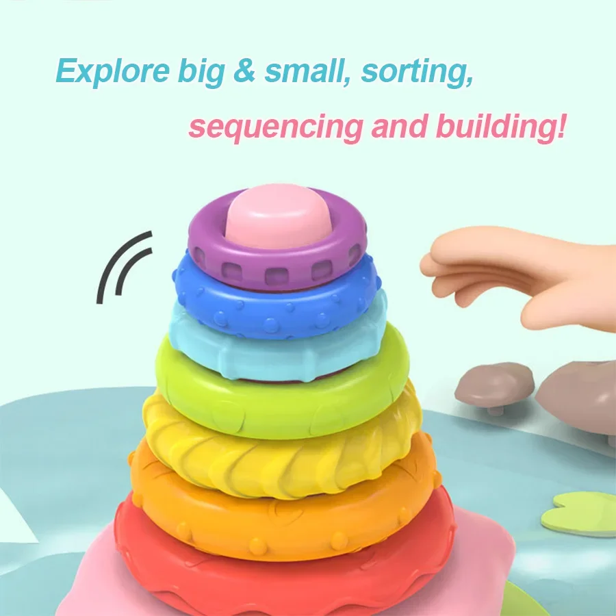 Cloche de baleine arc-en-ciel Montessori, bain, apprentissage précoce, jouets flottants roly-poly, cadeau d'anniversaire et de noël pour enfants