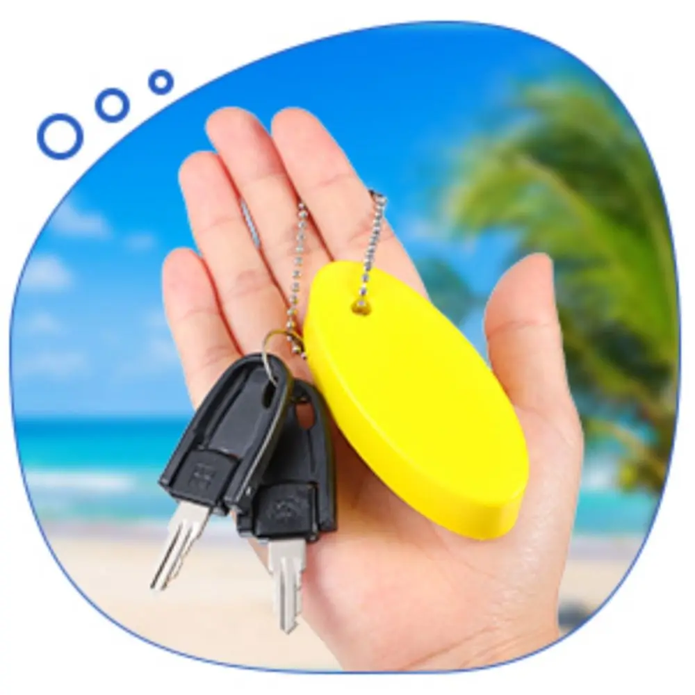 Surf Accessory Oval Buoyant Keychain Floating Soft Buoy Keychain Foam Floating Keyring Swimming