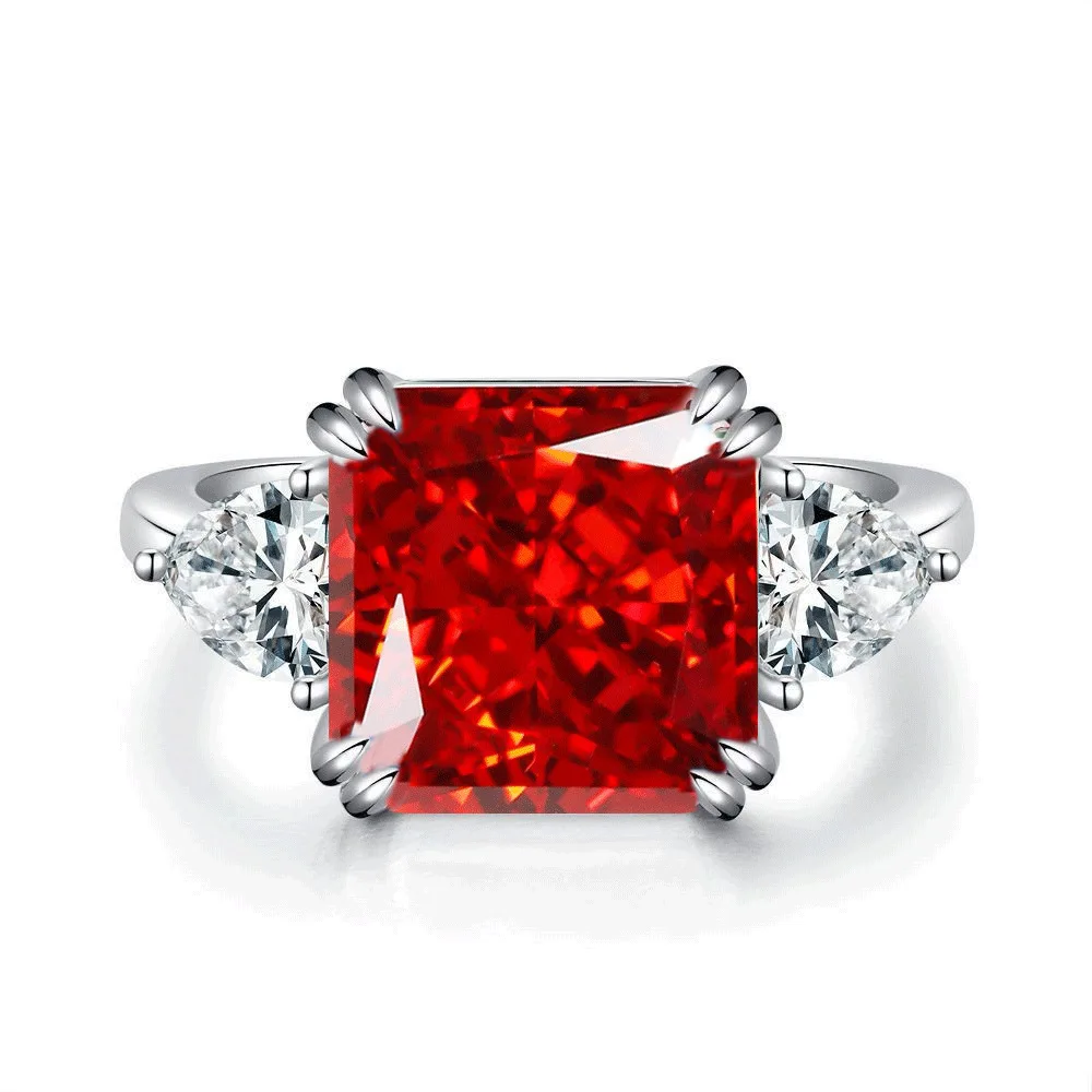 الفاخرة الصلبة البلاتين PT950 المرأة الجليد زهرة قطع الدائري Raydean قطع 5 قيراط خاتم الماس مويسانيتي خاتم الماس #5