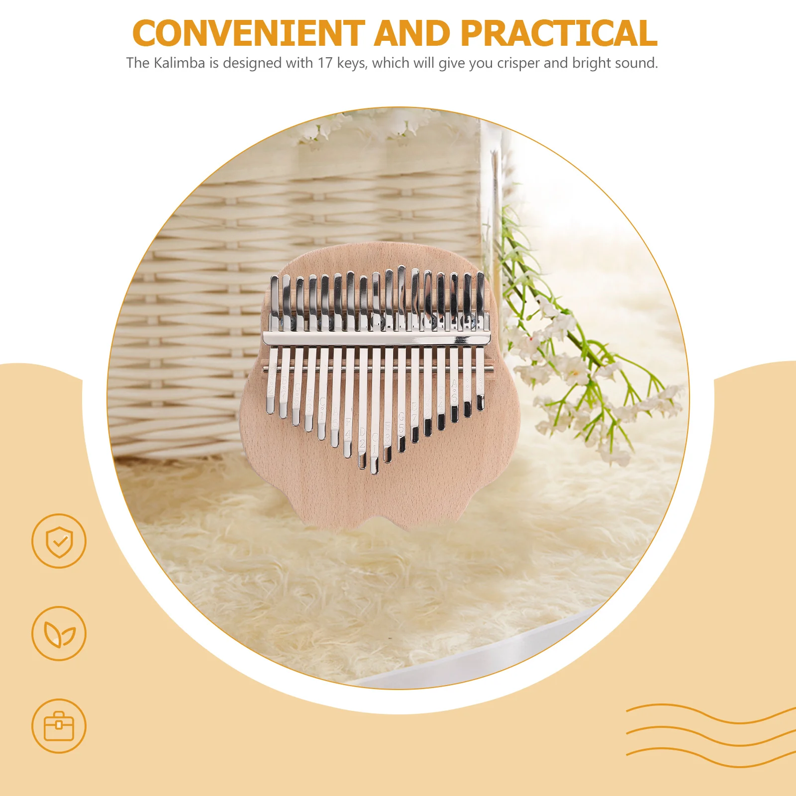 

1Set Small Thumb Piano 17 Key Kalimba Portable Beginner Finger Piano Musical Instrument for Adults Kalimba 17 Key