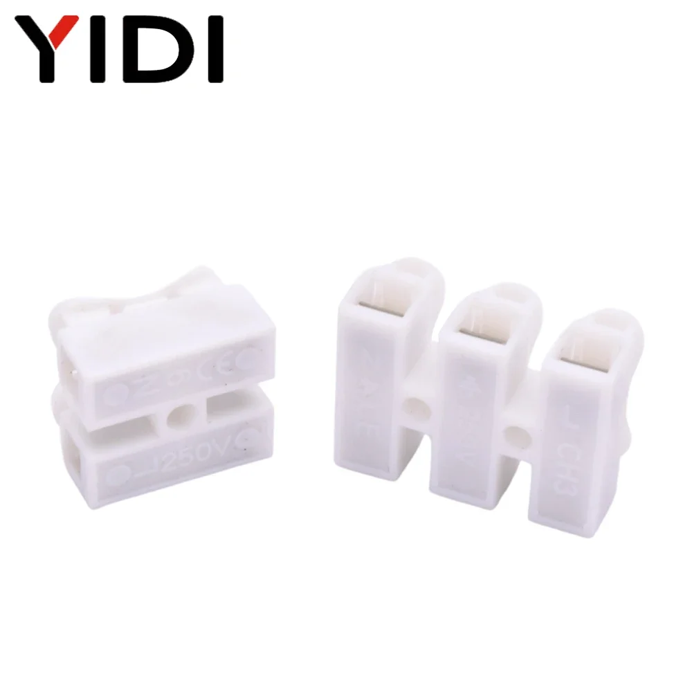 30/50/100pcs CH2 CH3 Mini Electrical Cable Press Fit Connectors 2P 3P Spring Quick Splice Lock Wire Connection Terminal Block