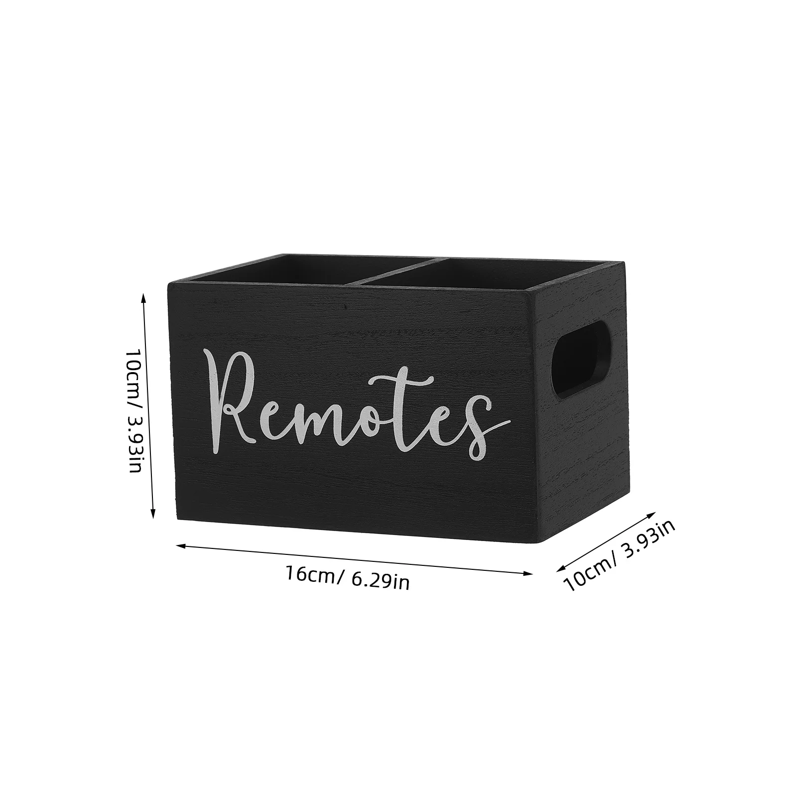 Rustic Wooden Remote Holder with Compartments Desktop Organizer for Living Room Coffee Table Storage Box for Remotes and Small