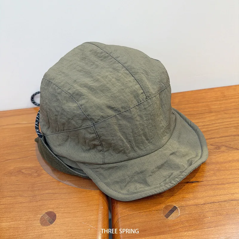 Korean New Autumn and Winter Outdoor Warm Ear Protection Flying Bomber Hats for Men and Women Camping and Cycling Lei Feng Hat