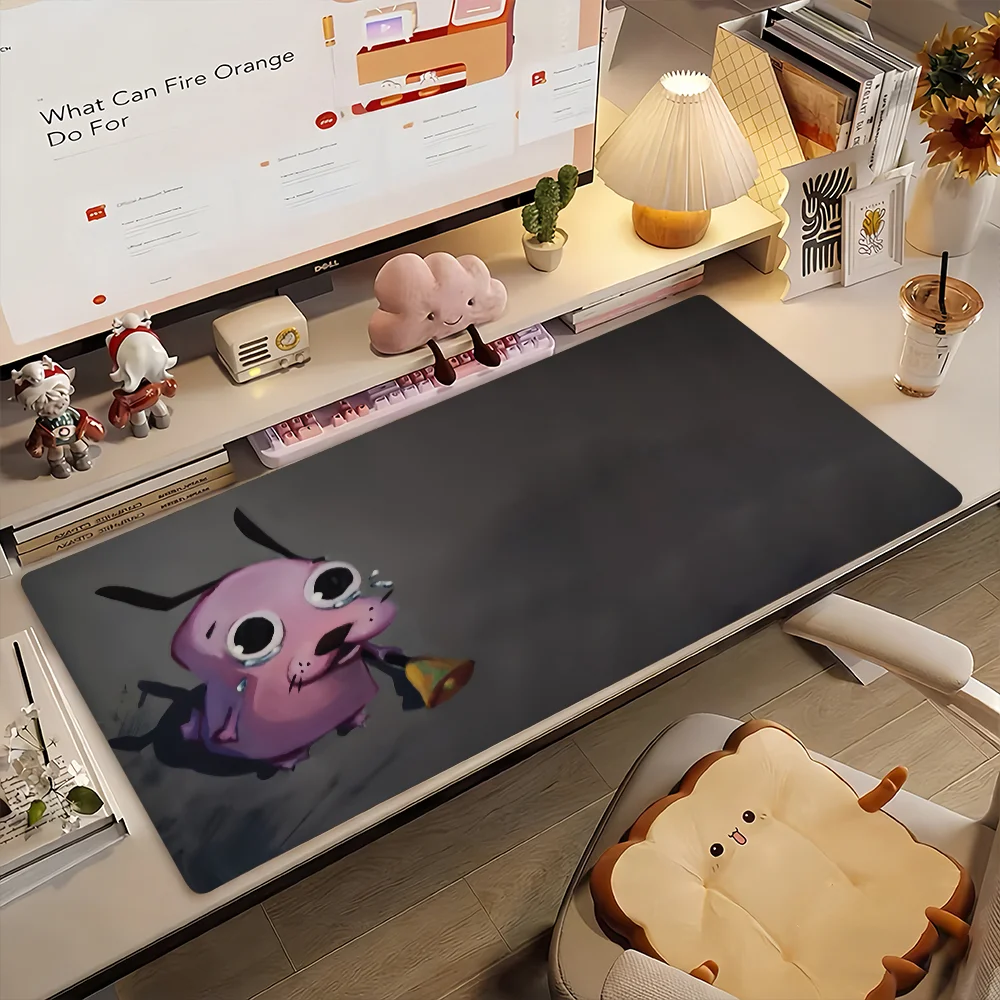 Cute C-Courage the C-Cowardly D-Dog Mouse Pad Non-slip Rubber Gamer Balance Computer Mat Decoracion Deskmat Laptop Office Large