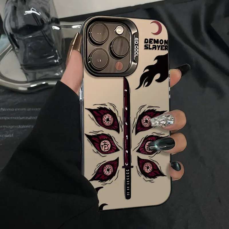 Olhos vermelhos lâmina fantasma caso de telefone para iphone 11 12 13 14 15 16 pro max x xr xsmax mini 8 7 plus à prova de choque fosco capa dura