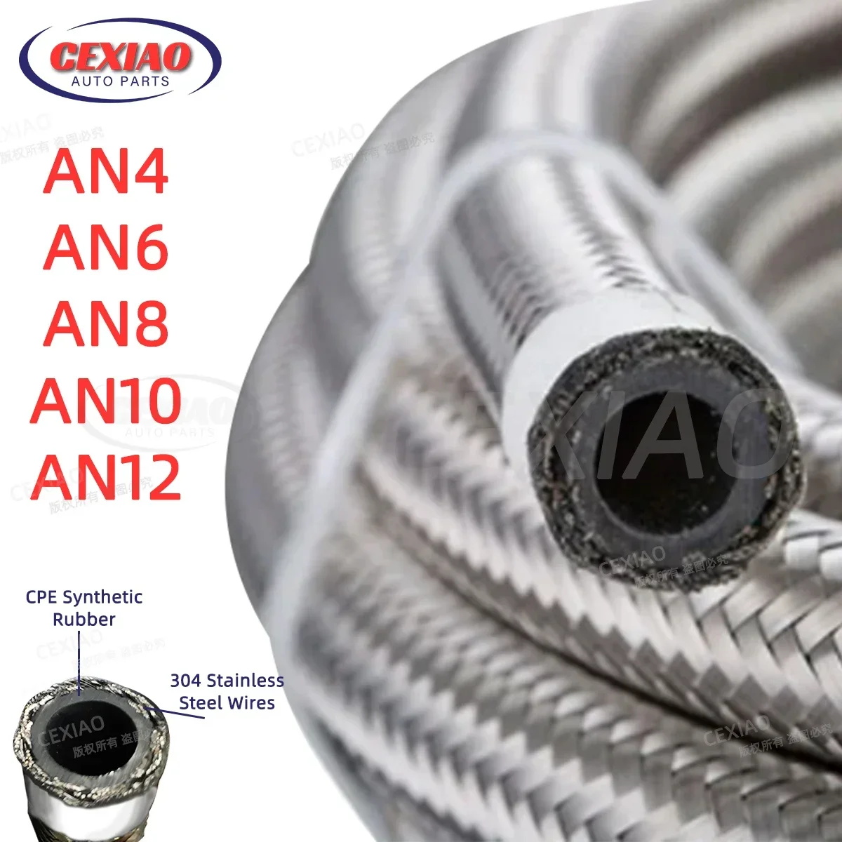 1 м/3 м AN4 AN6 AN8 AN10 AN12 Braide топливный шланг, Плетеный Топливный шланг, нейлоновый плетеный шланг из нержавеющей стали