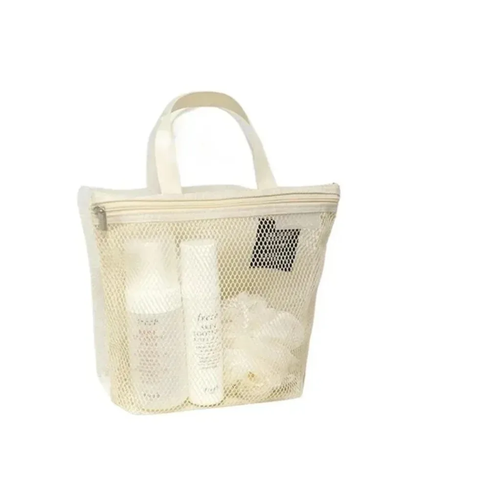 Portable Mesh Makeup Bag Waterproof Travel Toiletry Bag Gym Shower Bag Sundry Storage Organizer