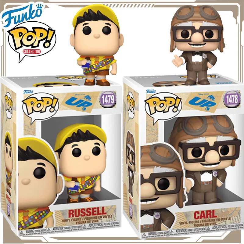 

Funko Pop Original Up RUSSELL Chocolate Bar CARL Wearing A Pilot's Hat Action Figure Toys for Boys Girls Kids Gift Ornaments