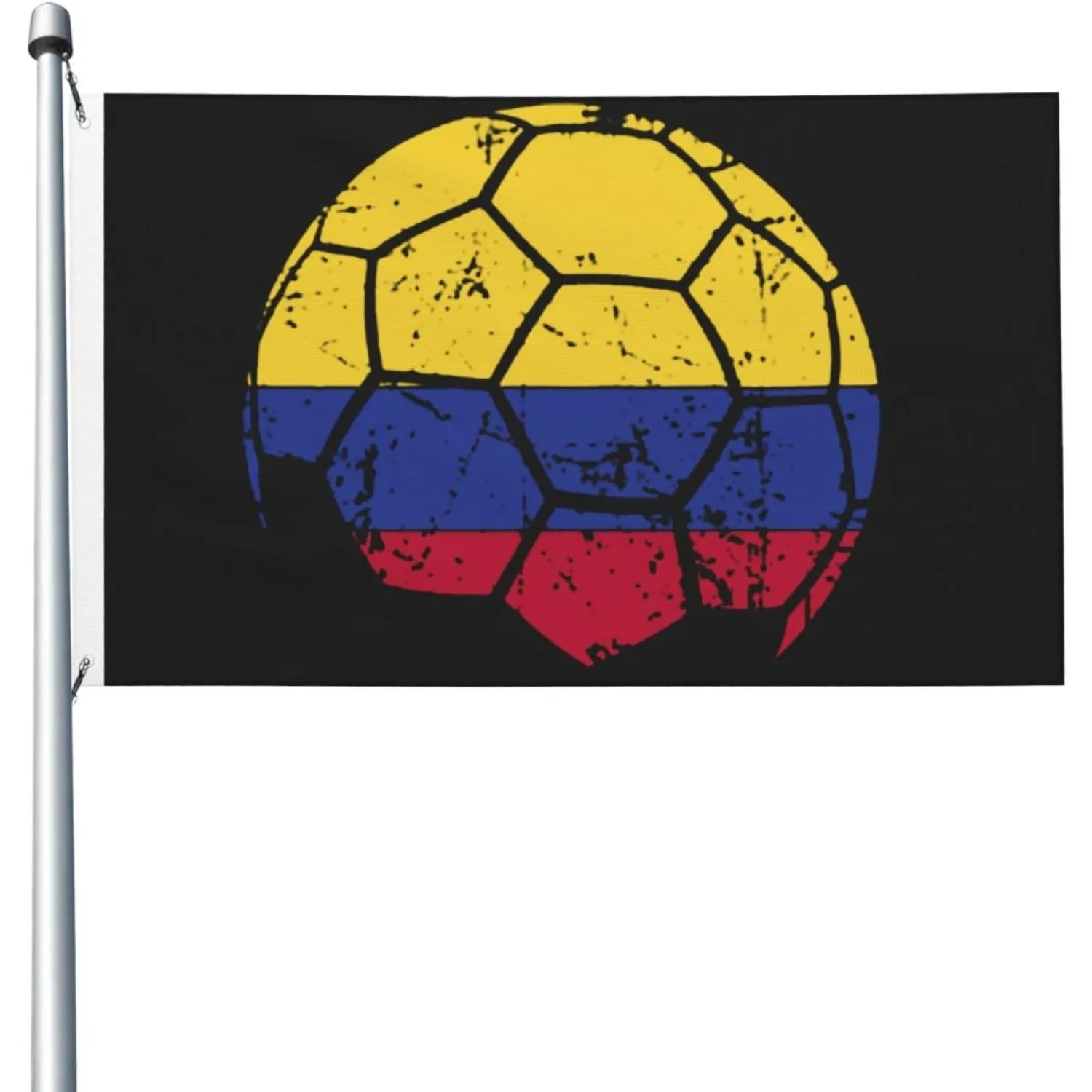 Distressed Colombian Flag Soccer Ball Outdoor Indoor Polyester Flag Decoration