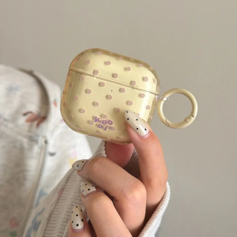 

Clear Yellow Polka Dot Cute Earphone Case For Apple Airpods 4 3 2 Pro 3 Cover Soft Silicone Headphone Cases For Airpods Pro 2 Fu