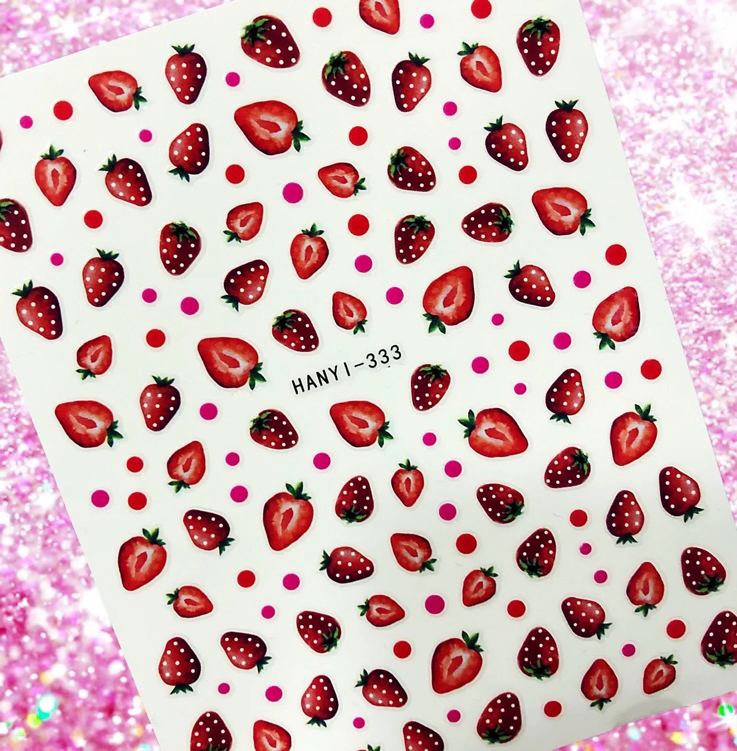 3D 네일 스티커 과일 레몬 해피리 오렌지 체리 백 글루 데칼 장식 네일 아트 도구 네일 장식품