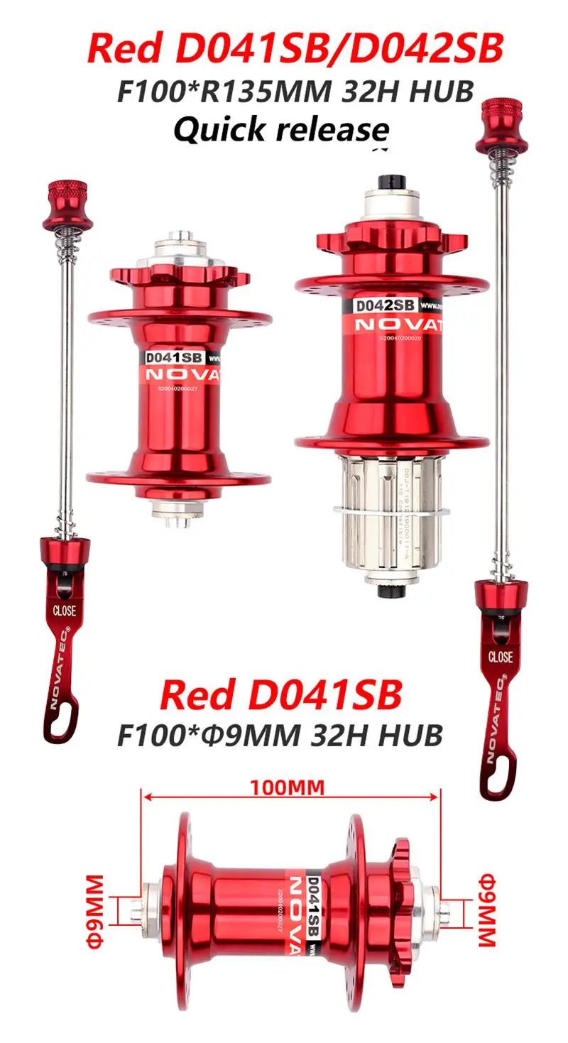 Novatec Mountain Bike Hub D041SB D042SB 28/32/36 Löcher Disc Karte Bremse MTB Fahrrad Hub Lager Vorne/Hinten 8/9/10/11/12 geschwindigkeit – Detail 7