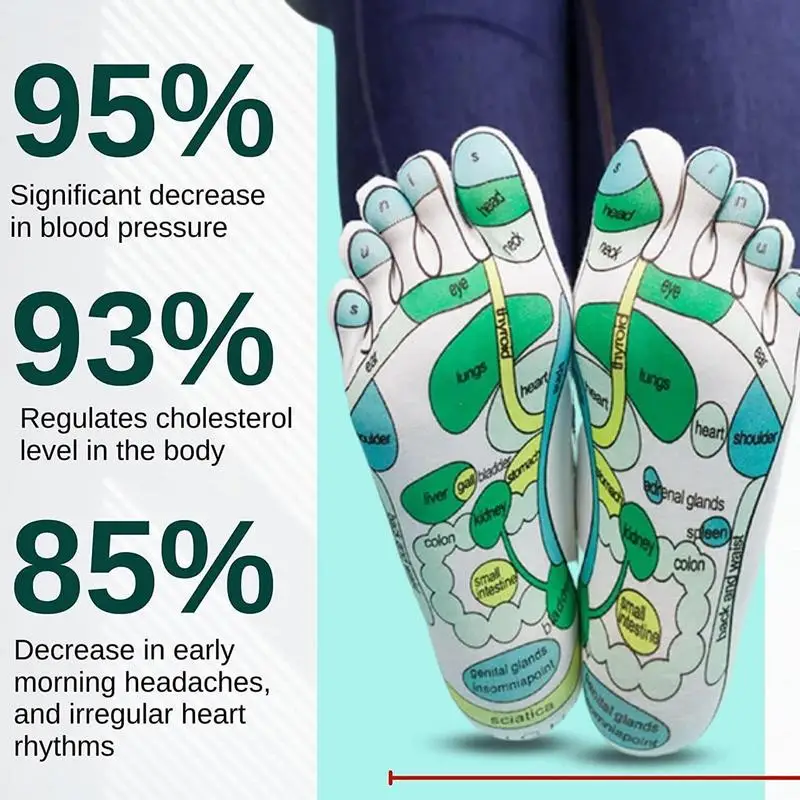

Reflexology Socks For Women Cotton Five Toe Separate Socks English With Massage Tool Foot Pressure Reflex Socks For Women Men