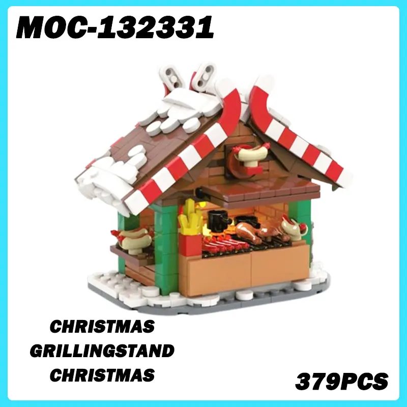 MOC-132331 Xmas Architecture Series Christmas Grilling Stand CHRISTMAS MOC DIY Bricks, Puzzle Model Toys Birthday Gift 379PCS