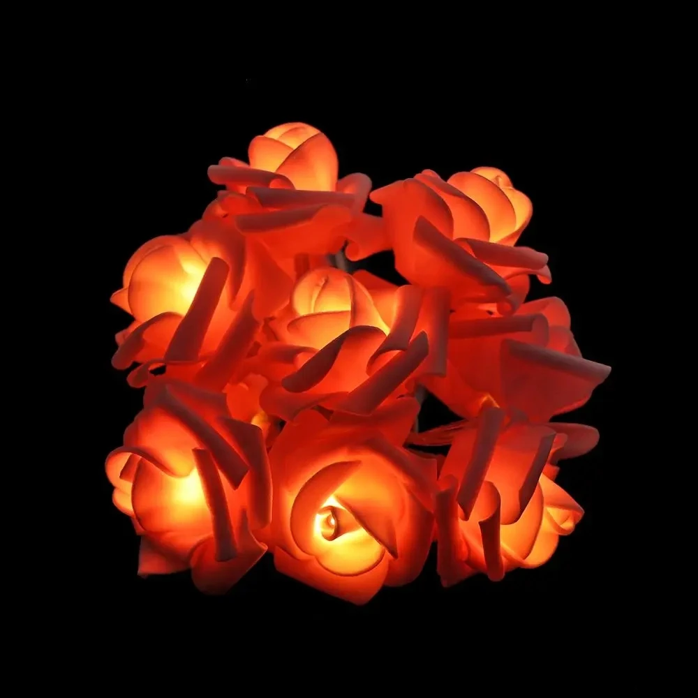 Rose Flower LED String Lights USB/AA Battery Powered Fairy Lighting for Wedding Home Party Birthday Festival Decorations