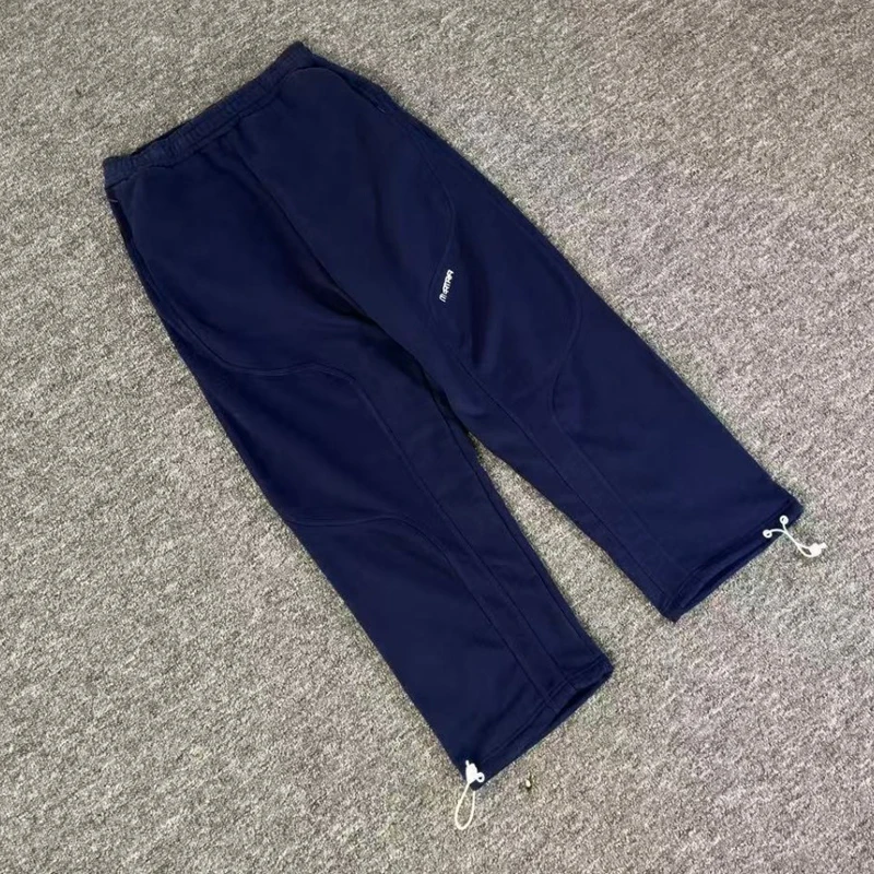 

Trendy Brand Mertre Casual Pants High Quality Zipper Pocket Letters Embroidered Fleece Sweatpants