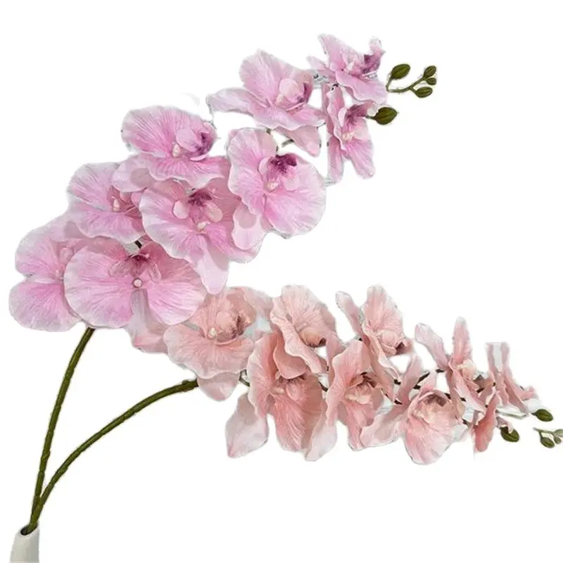 5Pcs Faux Vanda (9 Heads/Piecce) Wedding Floral Accessories Decoration Material Artificial Single Stem Autumn Orchid