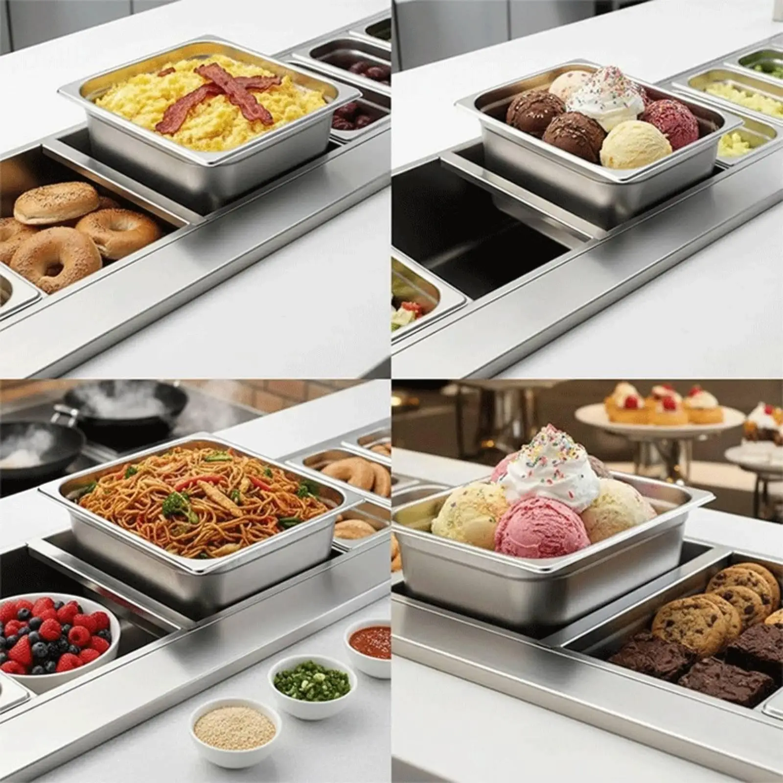 20 Inch Steam Table Divider Rod Stainless Steel Adapter for Full Size Food Pan Holder Buffet Serving Equipment