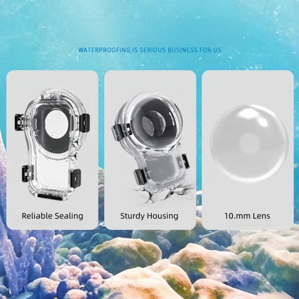 Fully Invisible Diving Shell With Two Claw Interface Suitable For Insta360 X6 Camera AS Waterproof And Anti Fingerprint Film