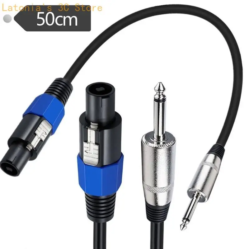 Durable Speakon to 1/4inch TS Cable for Bass Guitar Amplifiers Speaker Cable X3UB