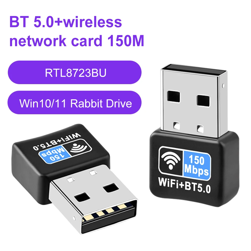 

150Mbps Mini USB Wireless Wifi Adapter Wifi Network LAN Card Bluetooth 5.0 802.11N Adaptor Network Card for PC Desktop Computer