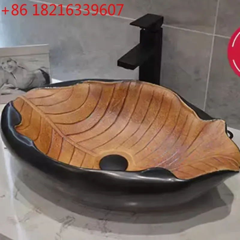 YAO New Creative Retro Art Stage Basin Special Shaped Ceramic Washbasin Personalized Countertop Sink for Bathroom Vanity