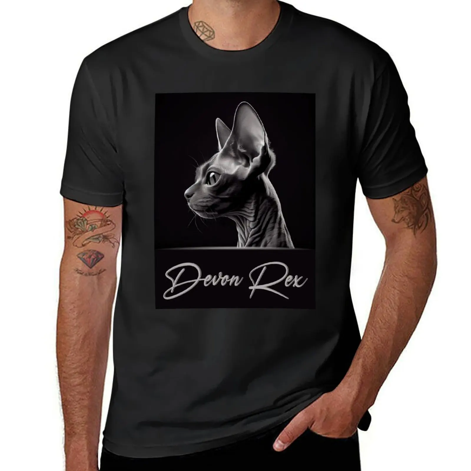 

Devon Rex Portrait T-Shirt anime clothes oversizeds new edition tshirts for men