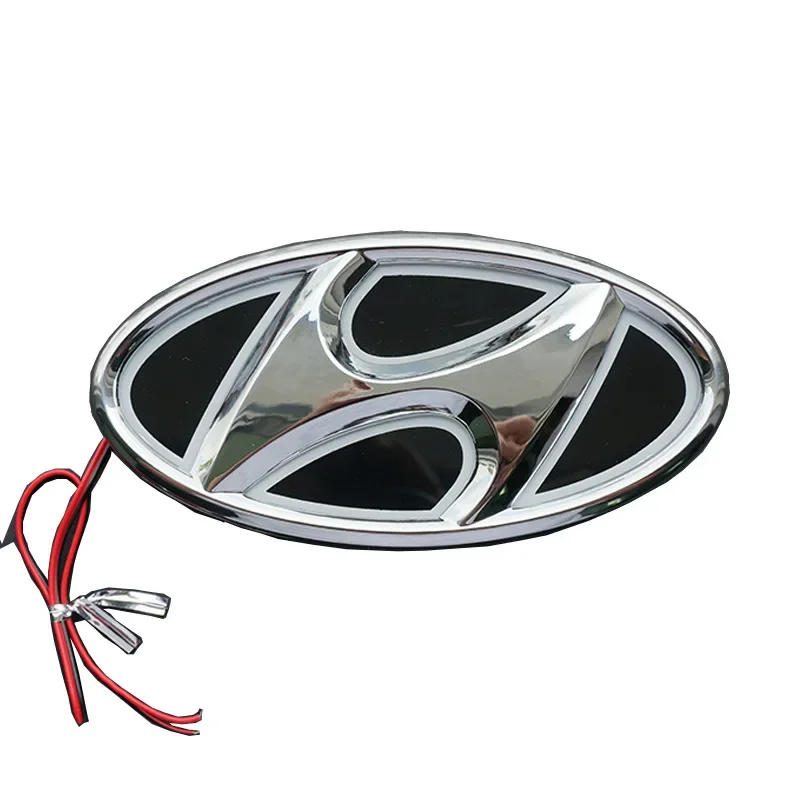 1pcs Car 5D LED Front Rear Light Emblem Sticker Accessory For Hyundai Genesis N-LINE I10 I20 I30 I40 IX20 IX35 Kona Getz Veloste view 3