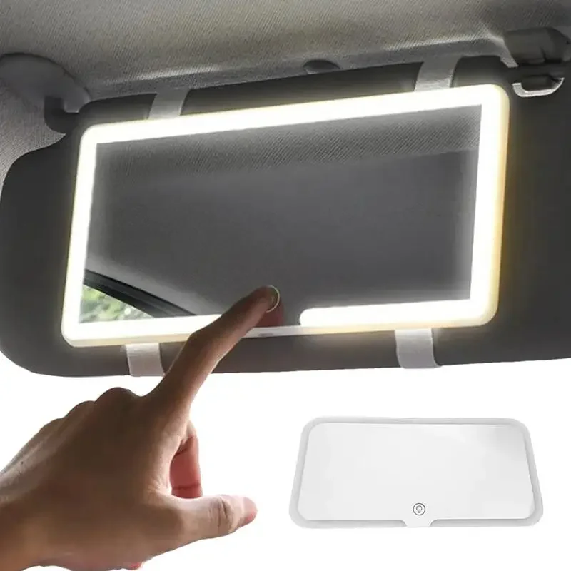 

LED Car Sun Visor Vanity Mirror with 3 Light Modes and 60 LEDs Rechargeable Cosmetic Makeup Car Mirror Charging Vanity Mirrors
