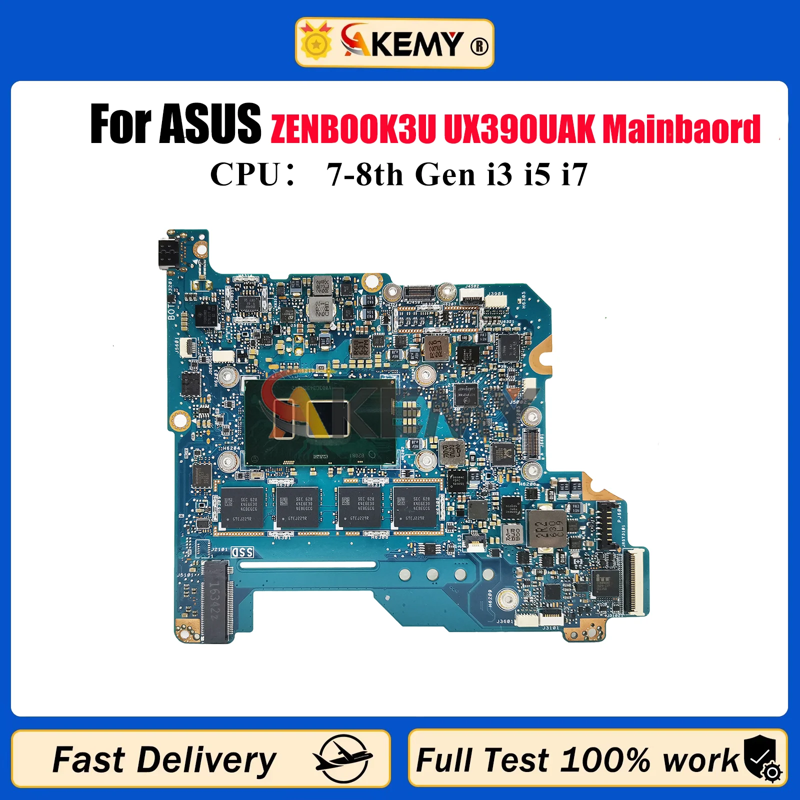 

Материнская плата UX390UAK для ноутбука ASUS ZenBook UX390 ZENBOOK3U UX390UAK, материнская плата для ноутбука с процессором i3 i5 i7, 100% тестирование, ОК, быстрая доставка