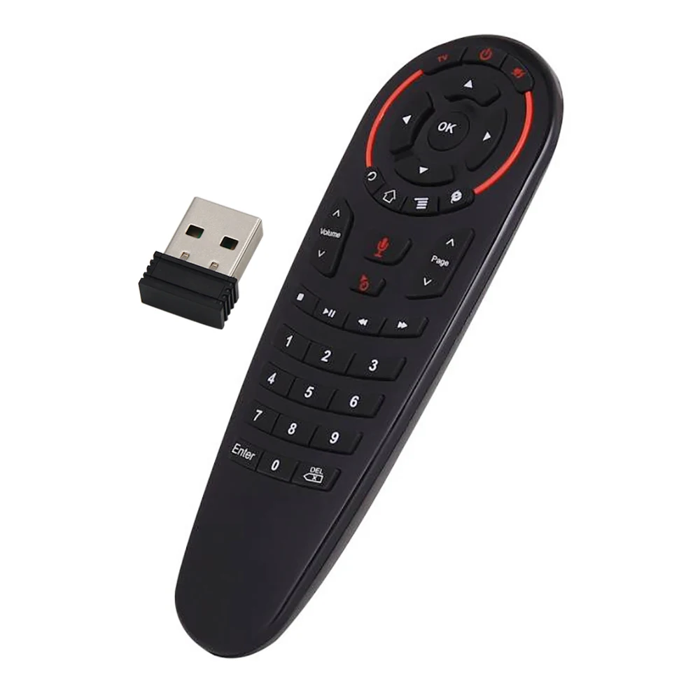 G30S 2.4G Wireless Air Mouse Voice Remote Control 33 Keys Gyroscope IR Learning Number Keys For Android TV Box PC Projector
