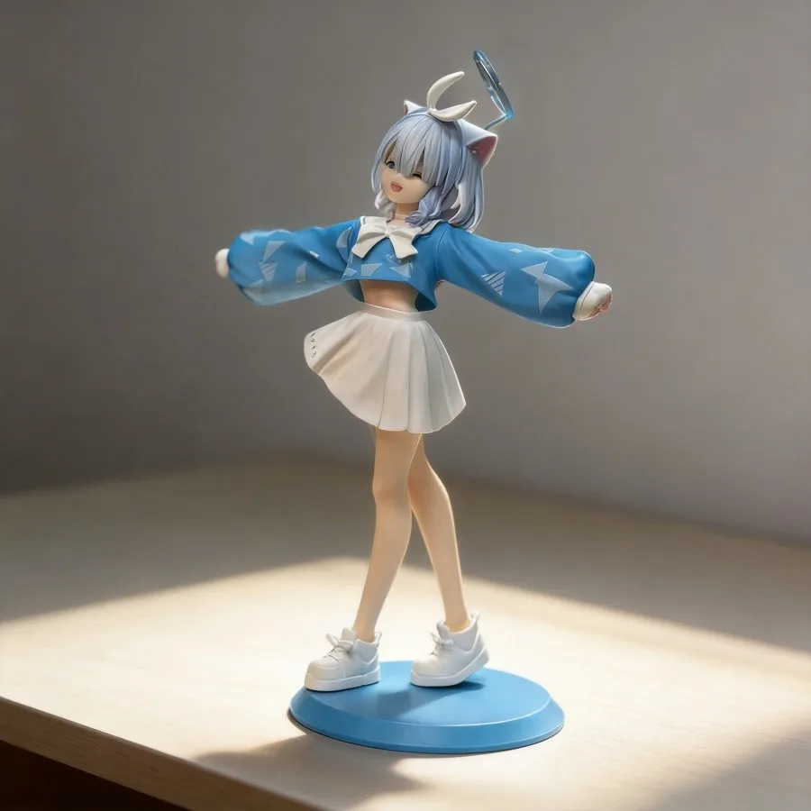 

Фигурка Blue Archive Арона с кошачьими ушками, 21 см, коллекционная модель, милая девушка, украшение для рабочего стола, подарок для фанатов, высококачественный ПВХ