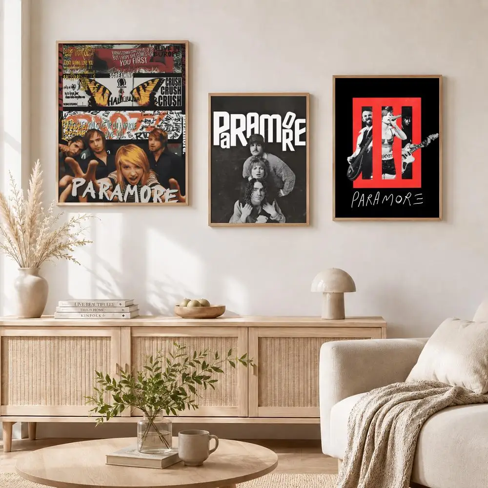 Band P-Paramore-e Poster Vintage Self Adhesive PP Wall Art Home Bar Bedroom Decor Gift