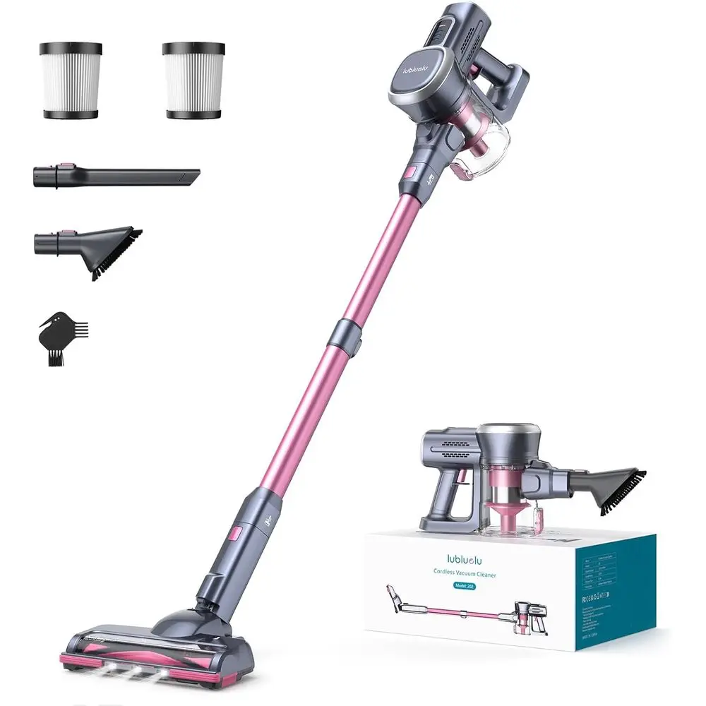 Cordless Vacuum Cleaner,25000Pa Cordless Stick Vacuum with 235W Brushless Motor, 50min Runtime, Detachable Battery, Self-Standin