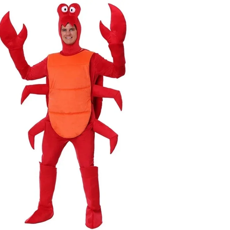 

AAA 2025 New Halloween cosplay Christmas red lobster costume adult loose crab Animal Party pyjama for kid