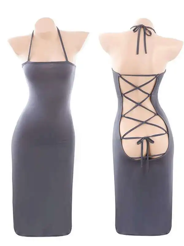 Escritório moda casual senhoras professor uniforme roupas role play feminino sexy suspender saia roupa interior encantador doce vestido yvuo