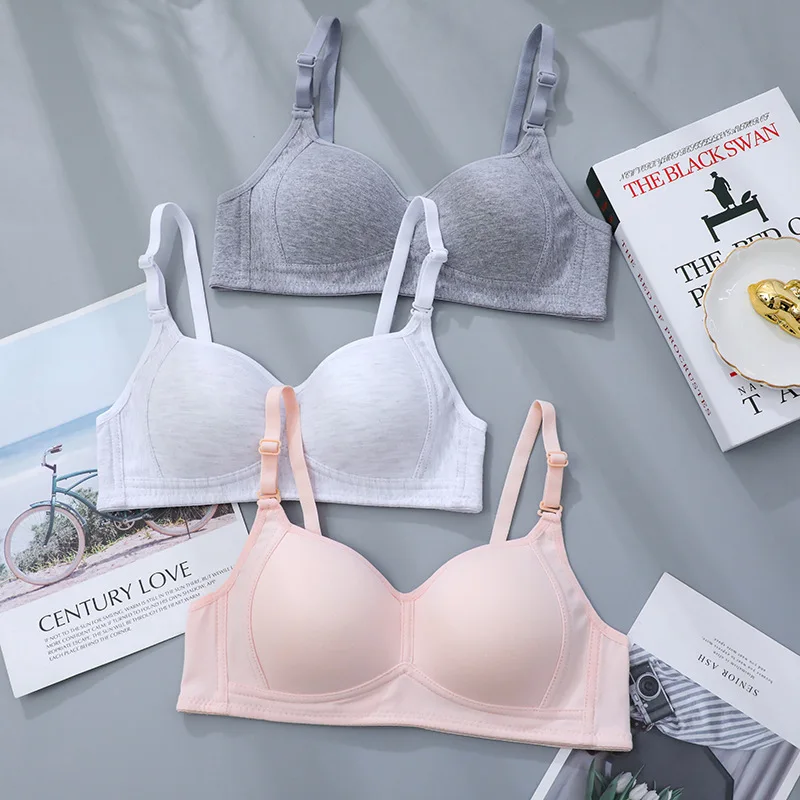 Bra For Girls 8-16T Teenagers Lingerie Breathable Top Underwear Cotton Brassiere Solid Color Classics Training Bra