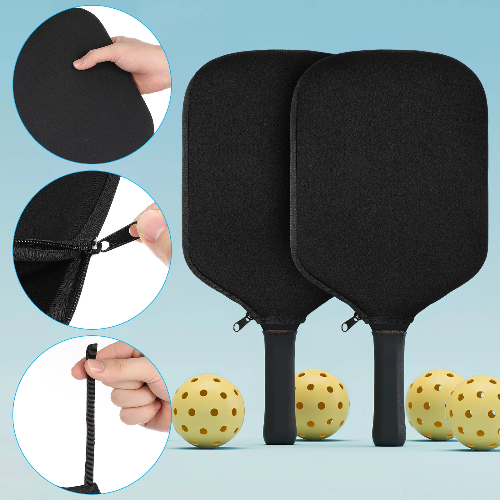 Funda protectora para raqueta de 2 uds., funda protectora para paleta de pelota deportiva para mujer