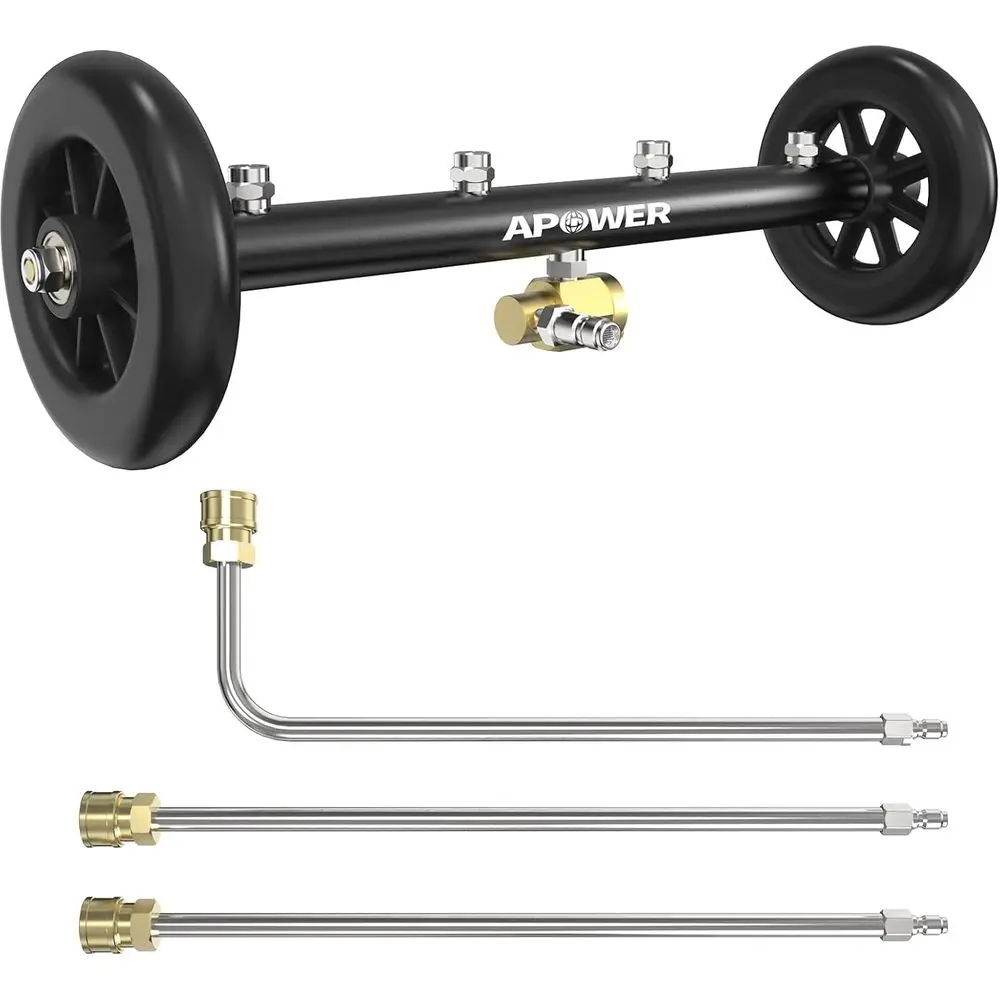 

Pressure Washer Attachment, 16 Water Broom, Under Carriage Cleaner, Electric Power Wash Accessories, 3 Pieces Extension Wand, 1/