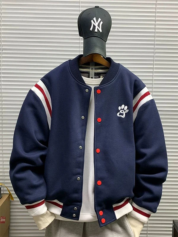 

Мужская бейсбольная куртка-кардиган большого размера 300 Pou American Style, цветная, оверсайз, с принтом Claw Mark Colion