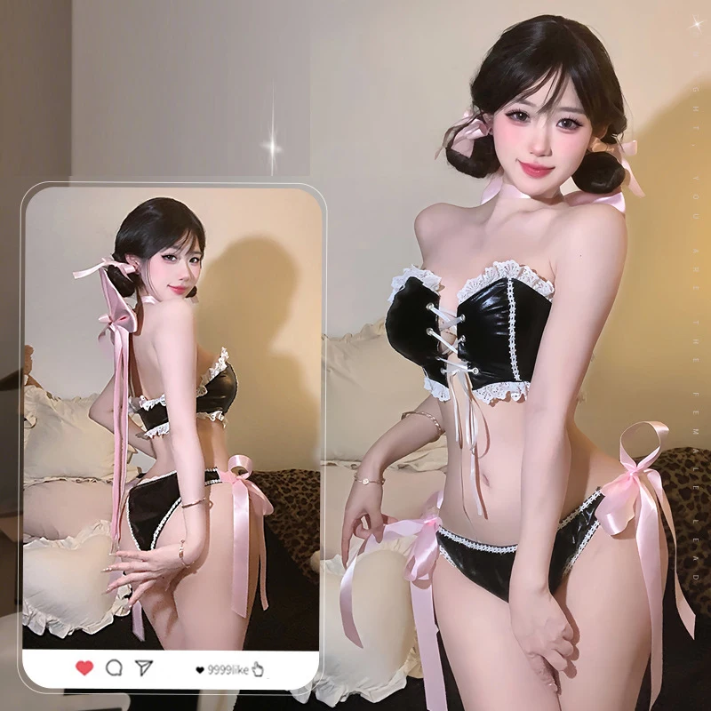 XXOO-Lencería erótica Sexy de Anime Lolita para niña, uniforme de sirvienta de gato, lencería Sexy, pijamas tentador, trajes, disfraces eróticos