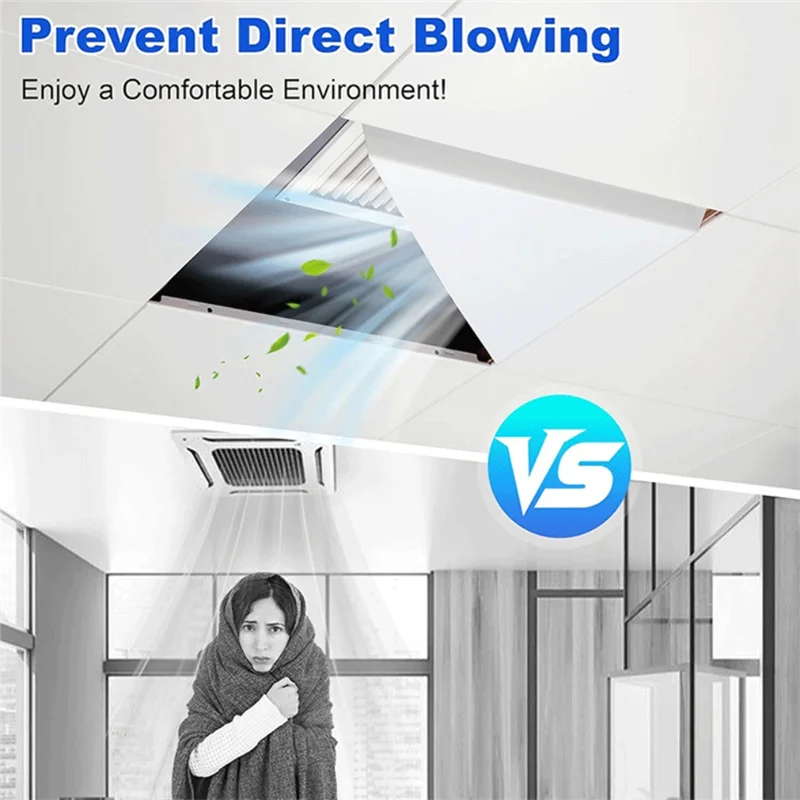 محول هواء ABNO-Corner (مثلث) لموزع هواء السقف بطول 2 × 2 قدم - عبوة من قطعتين