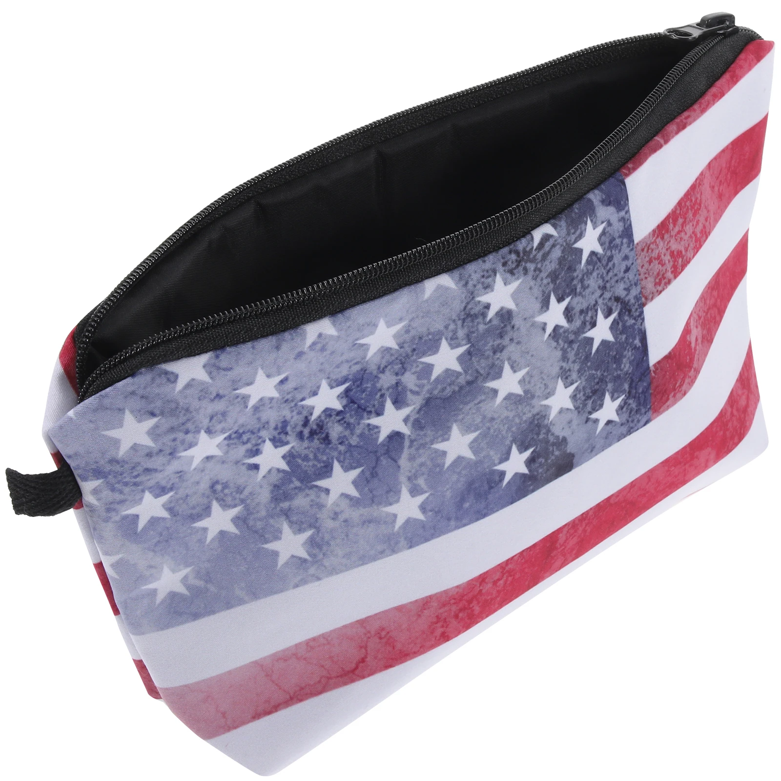 Tas Bendera Amerika 22X13 5CM Kotak Pensil Retro Kantong Pena Ritsleting Penyimpanan Sekolah Tahan Lama Dapat Dicuci Multifungsi